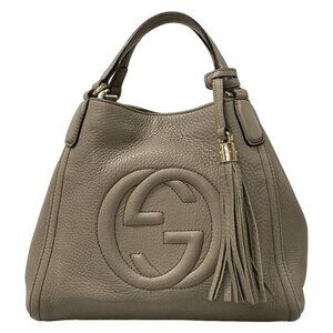 Gucci Tote Soho Gray Leather